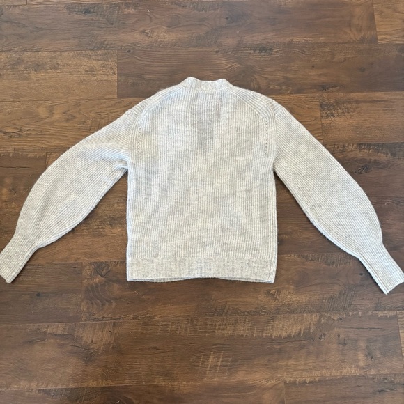 Quince Baby Alpaca -Wool Cropped Cardigan Light Grey Sz S - Picture 7 of 8